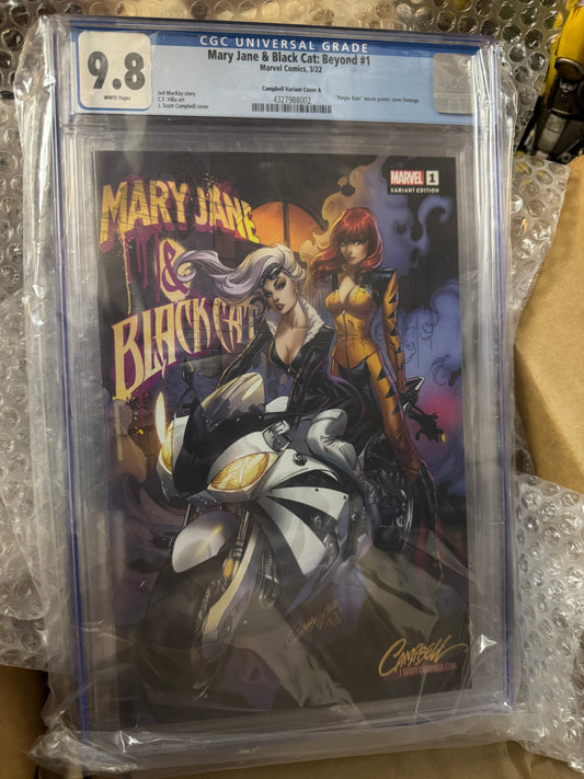 Mary Jane & Black Cat Beyond #1 C 🔥 Marvel 2022 J Scott Campbell~Tats & Cats 💎