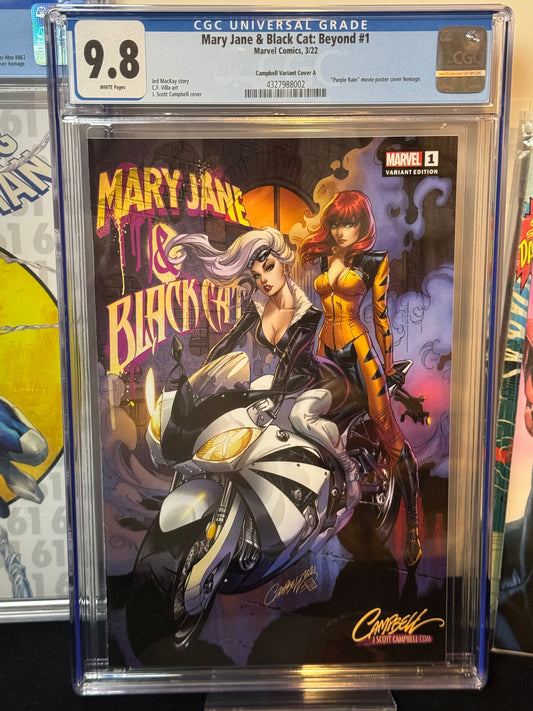 Mary Jane & Black Cat Beyond #1 C 🔥 Marvel 2022 J Scott Campbell~Tats & Cats 💎